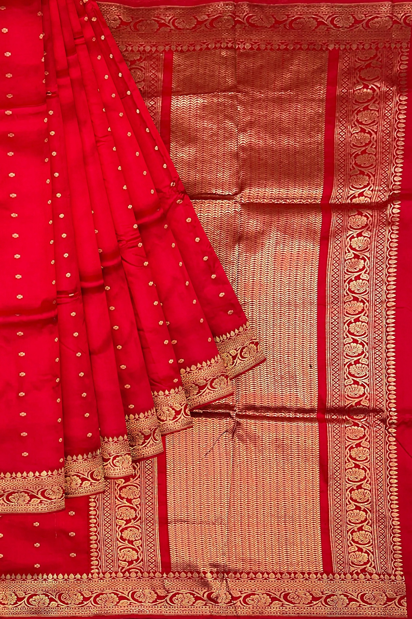 Red Katan Silk Handloom Banarasi Saree